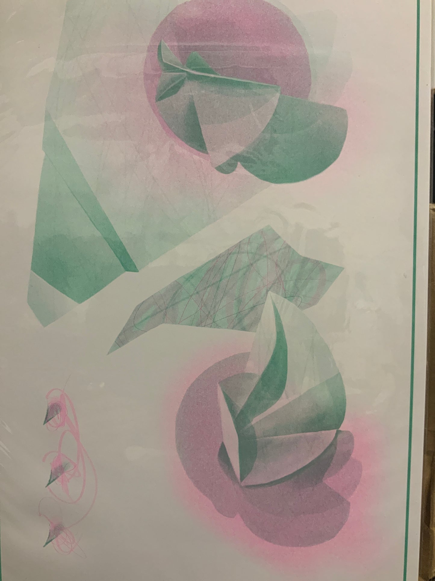 Untitled 4 - Pink & Teal Nonobjective